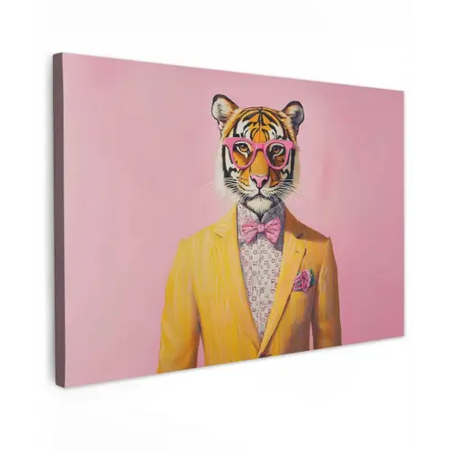 Tijger - Bril - Geel - Jasje canvas 2cm klein -z3d