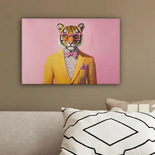 Tijger - Bril - Geel - Jasje canvas 2cm klein -sfeer3