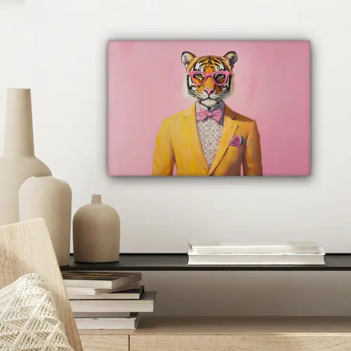 Tijger - Bril - Geel - Jasje canvas 2cm klein -sfeer6