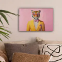Tijger - Bril - Geel - Jasje canvas 2cm klein -sfeer1