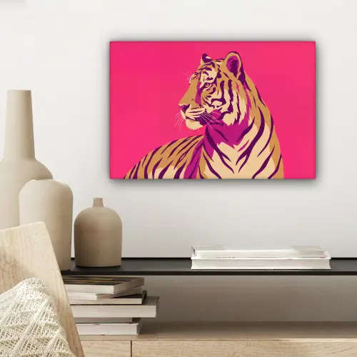 Tijger - Modern - Neon canvas 2cm klein -sfeer6