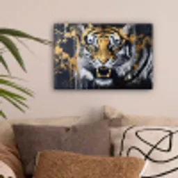 Tijger - Verfspatten - Goud canvas 2cm klein -sfeer1