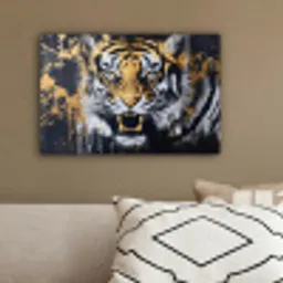 Tijger - Verfspatten - Goud canvas 2cm klein -sfeer3