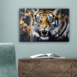 Tijger - Verfspatten - Goud canvas 2cm klein -sfeer4