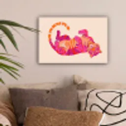 Tijger - Roze - Oranje canvas 2cm klein -sfeer1