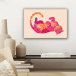 Tijger - Roze - Oranje canvas 2cm klein -sfeer6