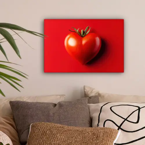 Tomaat - Rood - Hart canvas 2cm klein -sfeer1