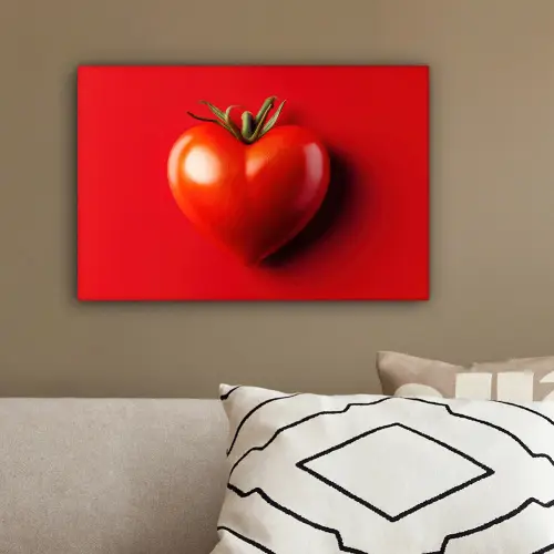 Tomaat - Rood - Hart canvas 2cm klein -sfeer3