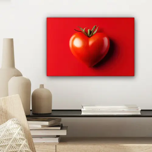 Tomaat - Rood - Hart canvas 2cm klein -sfeer6