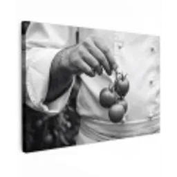 Tomaten - Chef - Zwart - Wit canvas 2cm klein -z3d