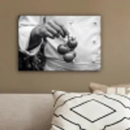 Tomaten - Chef - Zwart - Wit canvas 2cm klein -sfeer3