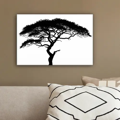 Boom - Zwart - Wit - Modern canvas 2cm klein -sfeer3