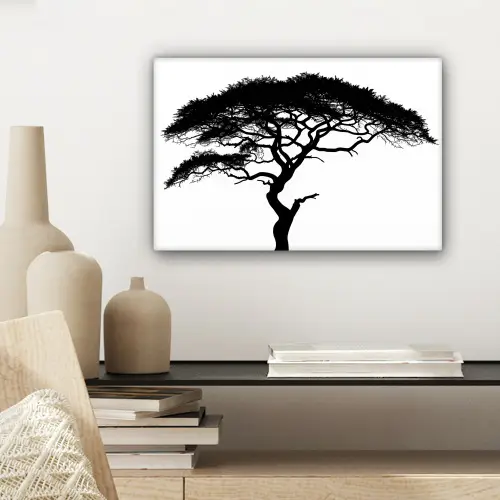Boom - Zwart - Wit - Modern canvas 2cm klein -sfeer6