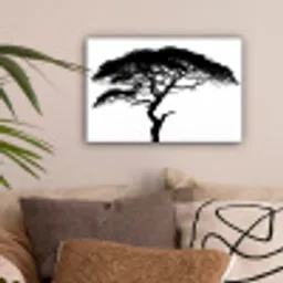 Boom - Zwart - Wit - Modern canvas 2cm klein -sfeer1