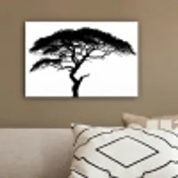 Boom - Zwart - Wit - Modern canvas 2cm klein -sfeer3