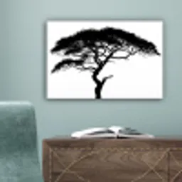 Boom - Zwart - Wit - Modern canvas 2cm klein -sfeer4