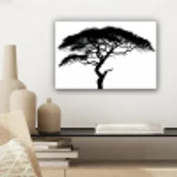 Boom - Zwart - Wit - Modern canvas 2cm klein -sfeer6