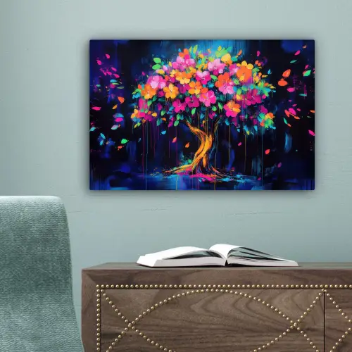 Boom - Bloemen - Magisch - Gekleurde canvas 2cm klein -sfeer4