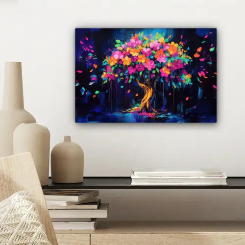 Boom - Bloemen - Magisch - Gekleurde canvas 2cm klein -sfeer6