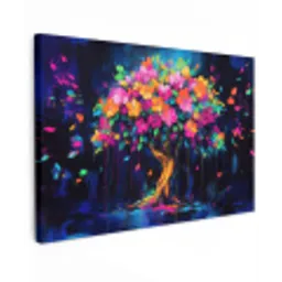 Boom - Bloemen - Magisch - Gekleurde canvas 2cm klein -z3d
