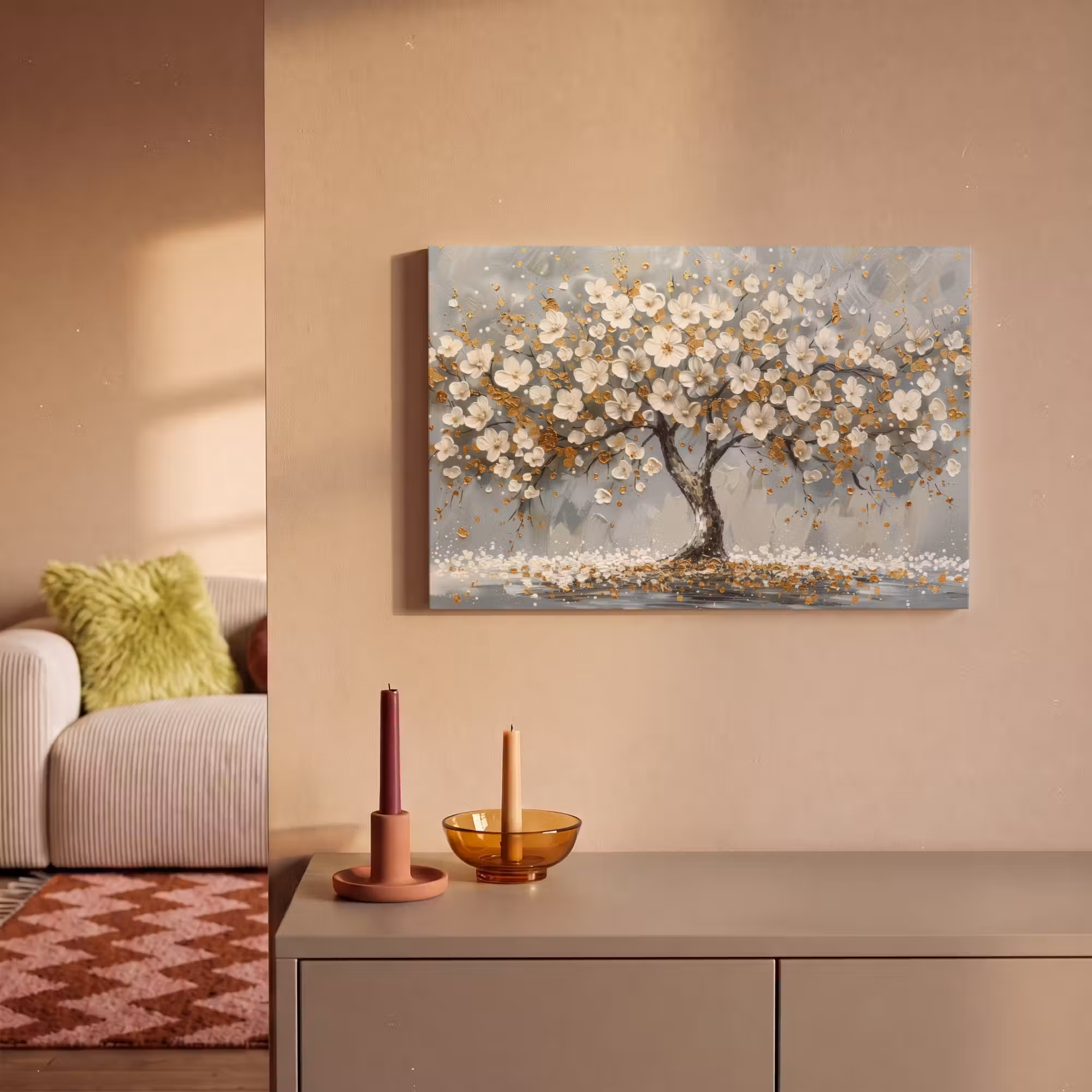 Canvas Print - Tree - Flowers - White - Nature - Art