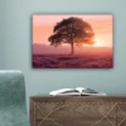 Boom - Heide - Zonsopgang canvas 2cm klein -sfeer4