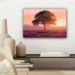 Boom - Heide - Zonsopgang canvas 2cm klein -sfeer6