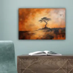 Boom - Landschap - Oranje canvas 2cm klein -sfeer4