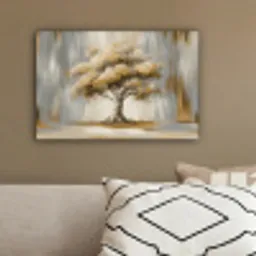 Boom - Bladeren - Abstract - Wit canvas 2cm klein -sfeer3