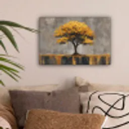 Boom - Bladeren - Goud - Abstract canvas 2cm klein -sfeer1