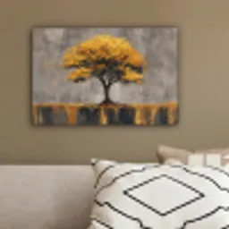 Boom - Bladeren - Goud - Abstract canvas 2cm klein -sfeer3