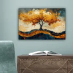 Boom - Natuur - Goud - Modern canvas 2cm klein -sfeer4