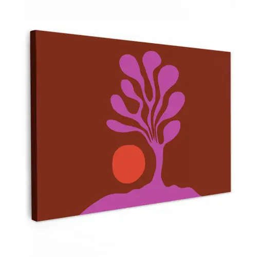 Boom - Paars - Cirkel - Vloeiend canvas 2cm klein -z3d