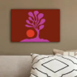 Boom - Paars - Cirkel - Vloeiend canvas 2cm klein -sfeer3