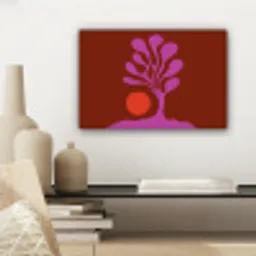 Boom - Paars - Cirkel - Vloeiend canvas 2cm klein -sfeer6