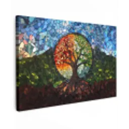 Boom - Seizoenen - Mozaïek - Bergen canvas 2cm klein -z3d