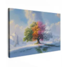 Boom - Seizoenen - Winter - Landschap canvas 2cm klein -z3d