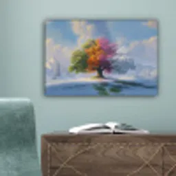 Boom - Seizoenen - Winter - Landschap canvas 2cm klein -sfeer4