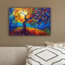 Boom - Zon - Verflook - Kleuren - Abstract canvas 2cm klein -sfeer3