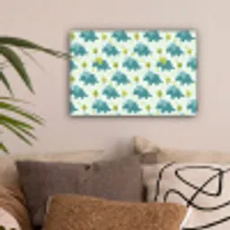 Triceratop - Blauw - Stippen - Boompjes canvas 2cm klein -sfeer1