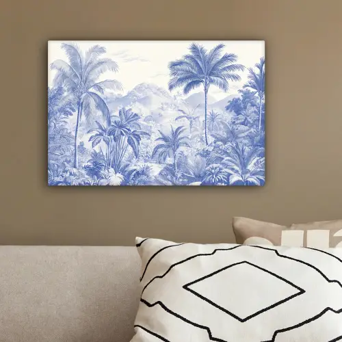Tropisch - Jungle - Blauw canvas 2cm klein -sfeer3