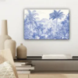 Tropisch - Jungle - Blauw canvas 2cm klein -sfeer6