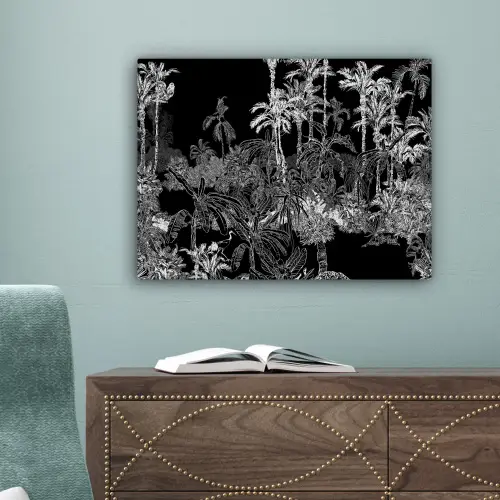 Tropisch - Jungle - Bomen - Bladeren canvas 2cm klein -sfeer4