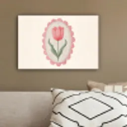 Tulp - Lijst - Ovaal - Illustratie canvas 2cm klein -sfeer3