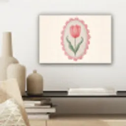 Tulp - Lijst - Ovaal - Illustratie canvas 2cm klein -sfeer6