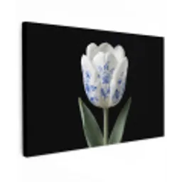 Tulp - Patroon - Blauw canvas 2cm klein -z3d