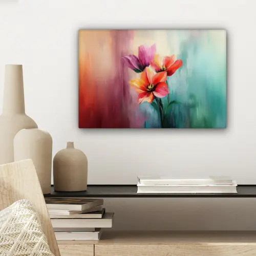 Tulpen - Lichtreflecties - Kleurverloop canvas 2cm klein -sfeer6