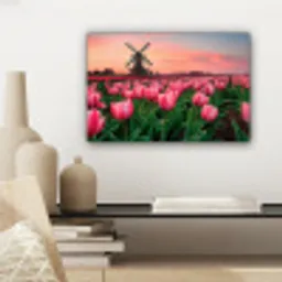 Tulpen - Molen - Nederland canvas 2cm klein -sfeer6