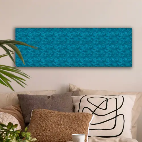 Turquoise - Heuvels - Bloemen canvas 2cm klein 828 -sfeer1