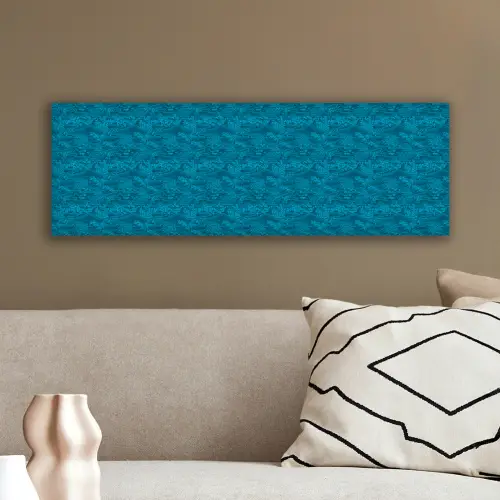 Turquoise - Heuvels - Bloemen canvas 2cm klein 828 -sfeer3